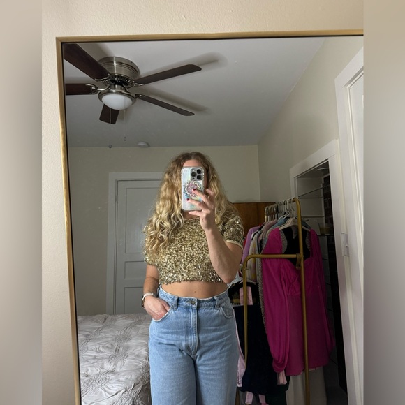 Gold sparkle crop top - Picture 2 of 5